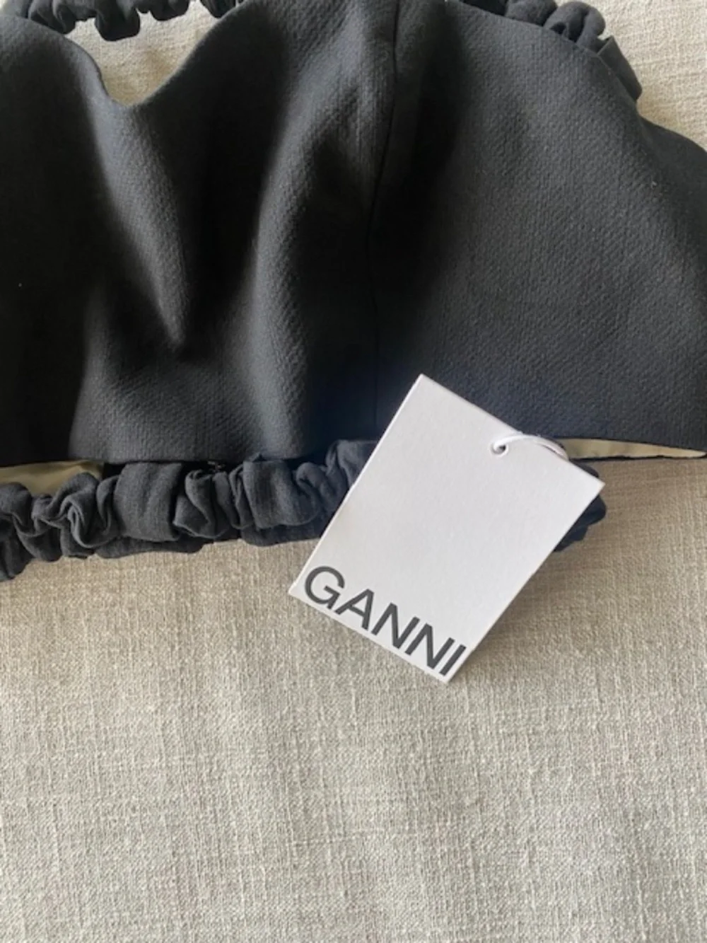 Ganni Strapless Black Cropped Top - Picture 5 of 9